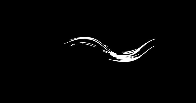 Cartoon White Paint Splash Following Curved Motion Path