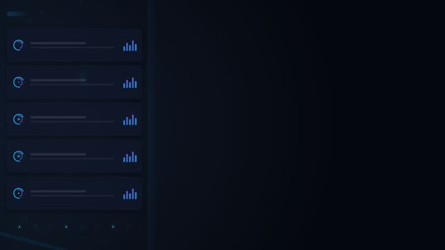 Digital interface with search bars and icons