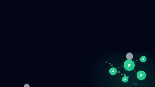 Glowing green chat bubbles dark background