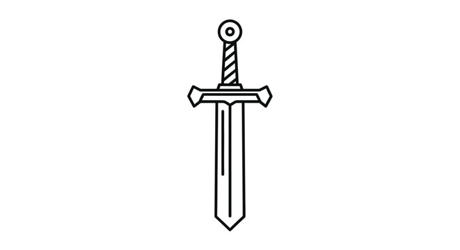 Medieval broadsword outline icon.