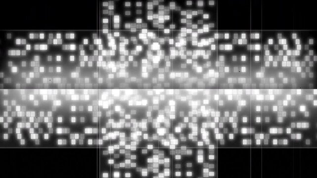 Punched Card Kaleidoscope: A mesmerizing 3D loop of punched cards feeding through a vintage computer creating changing light patterns through the holes