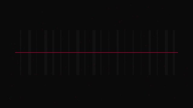 Digital barcode scanner animation with red laser line and data processing effect 4k technology
