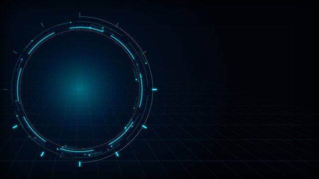 Futuristic digital interface circle with data