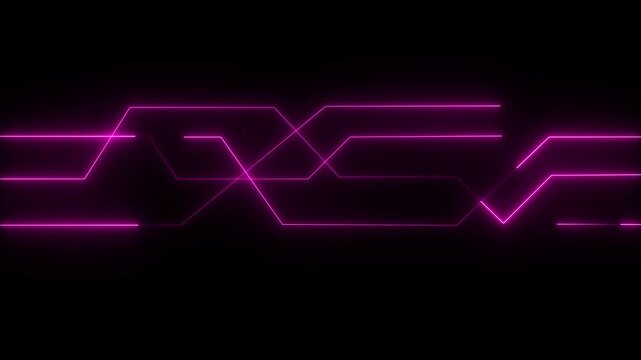 abstract technology background with neon pink lines seamless looping motion.. 4k video.