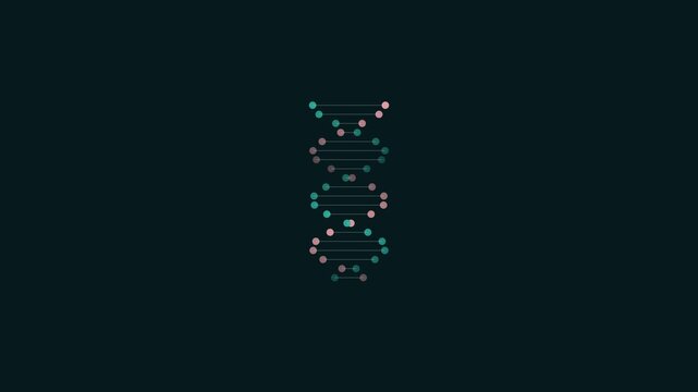Dna helix structure animation with checkmark symbol for biotech and medical science concepts 4k genetics