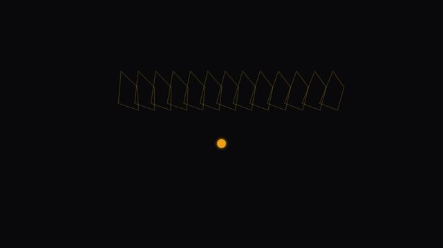 Minimalist abstract geometric animation with pulsing orange circle and floating rhombus shapes 4k motion minimalist