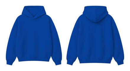 Blue Oversized Hoodie Isolated on Transparent Background Front and Back View © Drip