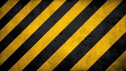 Fototapeta premium Diagonal stripes in yellow and black for industrial caution and safety.