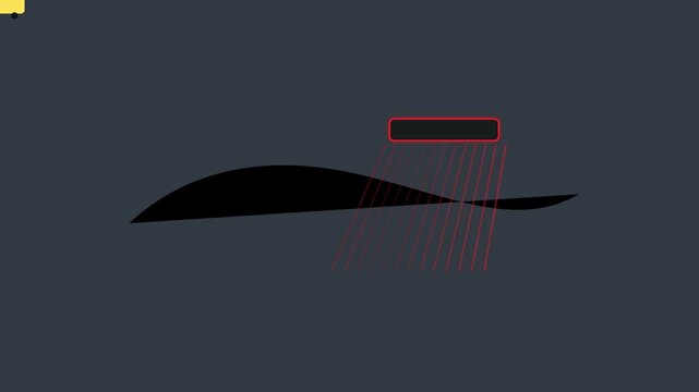 Minimalist abstract motion with red laser scanning lines and dark wave shape animation 4k