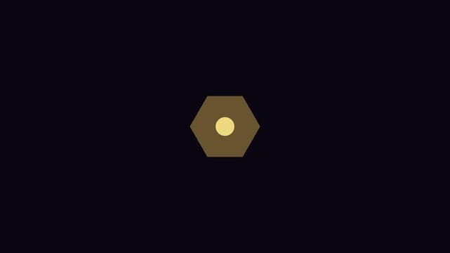 Minimalist hexagon shape animation with pulsing center circle motion 4k motion minimalist geometric