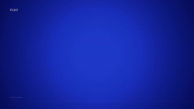 Analog intentional distortion. Blue analog screen with horizontal distortion and CRT scanlines