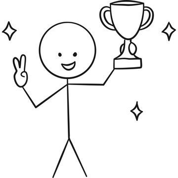 Stick Man Achievement Illustration