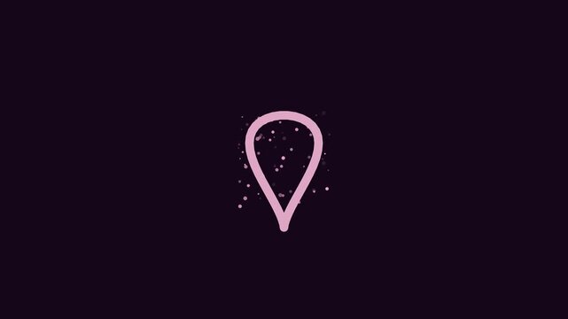 Pink hand drawn scribble circle with floating particles animation 4k