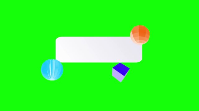 Modern 3d shape lower third on green screen background