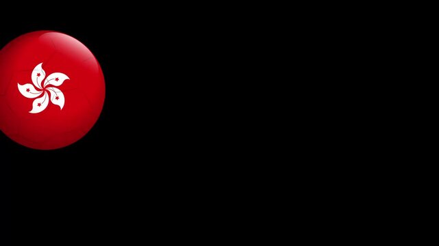 Bouncing Red Spheres with Hong Kong Flag Pattern on Black Background