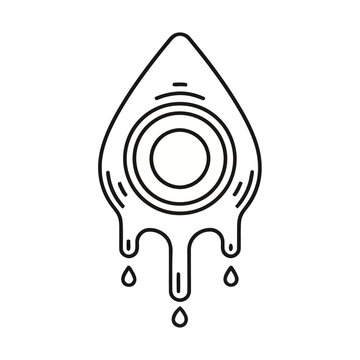 Rotary engine symbol with dripping effect