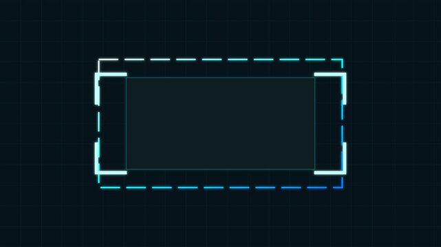 Digital hud interface overlay with animated tech frame and grid animation 4k background, for ui technology