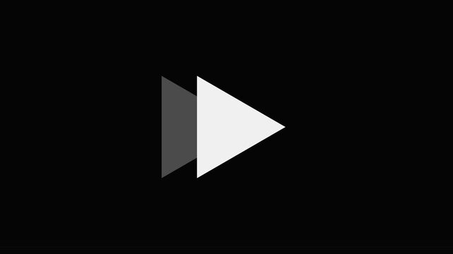 Fast forward animation, digital media playback symbol with motion effect 4k
