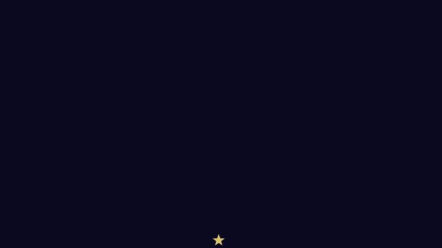 Golden stars rising animation on dark 4k background, for celebration and, festive motion rising, stars dark background