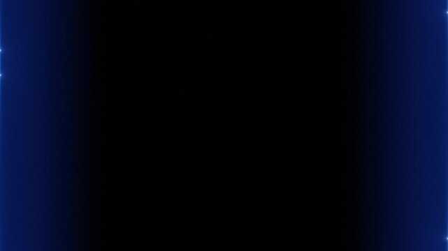 Subtle blue glowing vertical border lights flickering on black background seamless loop