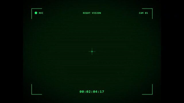UAV Signal Monitoring Perspective Night Vision Tactical HUD Overlay Flight Telemetry Loop 4K