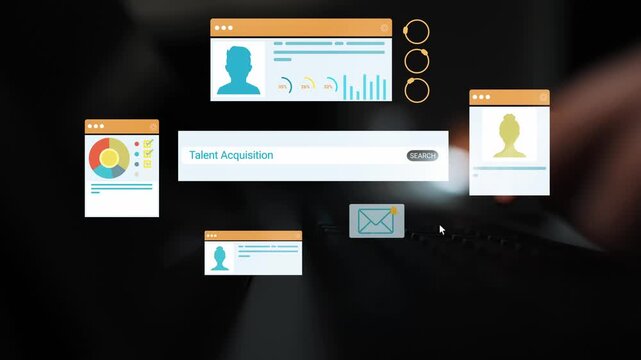 Abstract Representation of Talent Acquisition Process with Digital Interfaces and Analytics Displaying Data and Search Functionality in Modern Recruitment. Entropy.