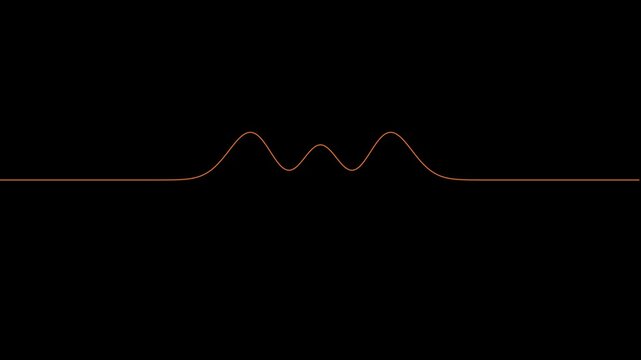 Minimalist orange sound wave audio frequency visualization on animation 4k black background