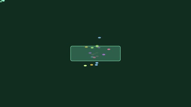 Minimalist rectangular frame with colorful confetti particles motion overlay animation 4k border