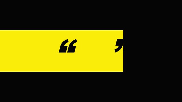 Minimalist yellow quote box animation for social media and typography 4k