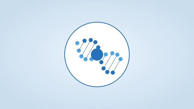 Rotating dna helix animation: minimalist medical science and biotechnology concept 4k genetics