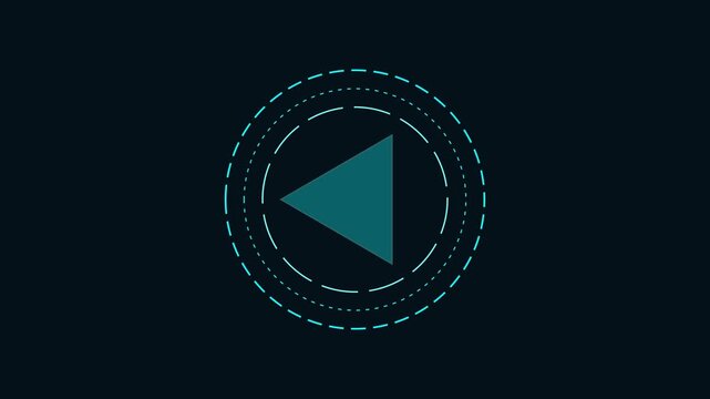 Rotating triangle with circular hud interface for digital ui animation 4k