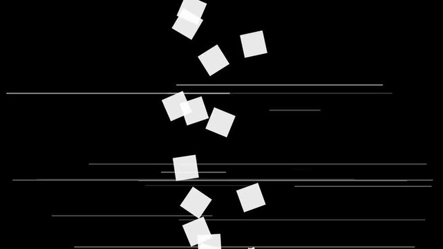 Retro Pixel Art Countdown From Five To One With White Grid Blocks On Black Background