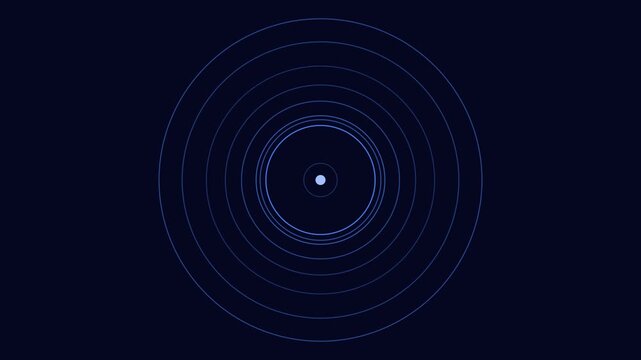 Abstract concentric circles pulsing animation: minimalist blue wave motion 4k background