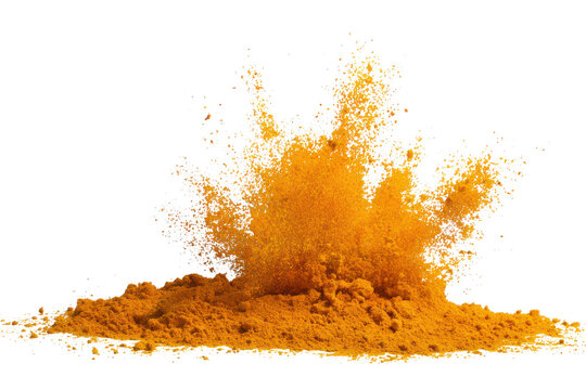 Bright Orange Explosion With Sparks And Smoke Against Black Background Night Scene burst