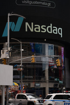 Nasdaq billboard in Times Square New York City