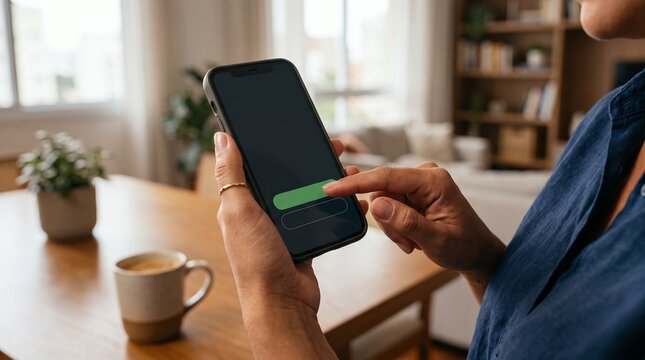 Woman Making Instant PIX Payment Using Smartphone