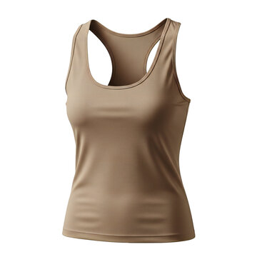 Beige racerback tank top isolated on white background isolated on transparent background