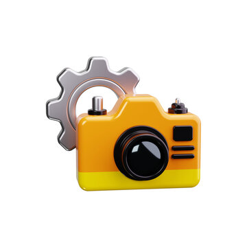 camera settings 3d render icons