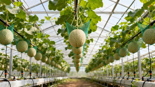 Sustainable Greenhouse Melon Cultivation with Precision Irrigation
