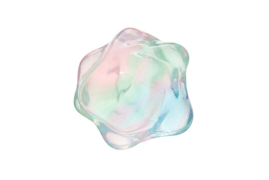 星形に広がる半透明のパステルブロブ
