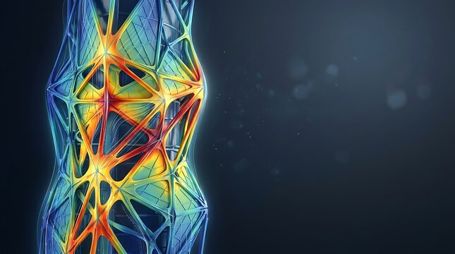 Futuristic parametric architecture with heat map structural analysis