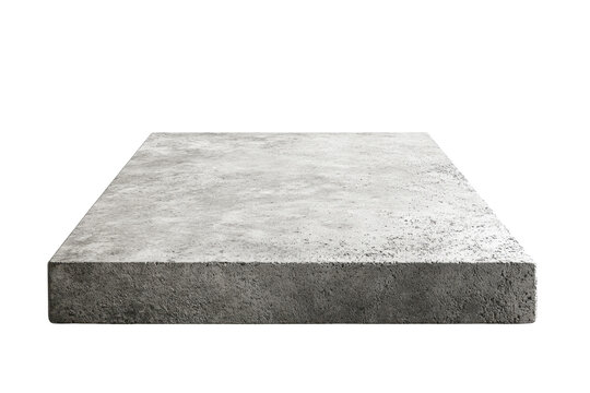 Gray Concrete Slab with Rough Textured Surface on Black Background