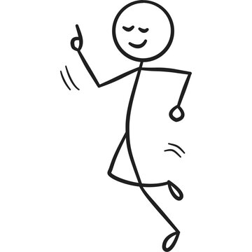 Relaxed Dance Pose Stick Figure