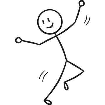 Side Balance Dance Stick Figure
