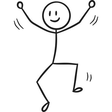 Arms Up Dance Stick Figure
