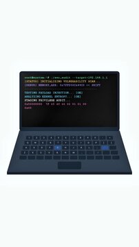 Computer Screen Displaying Typing Code And Security Breach Logs, System Audit