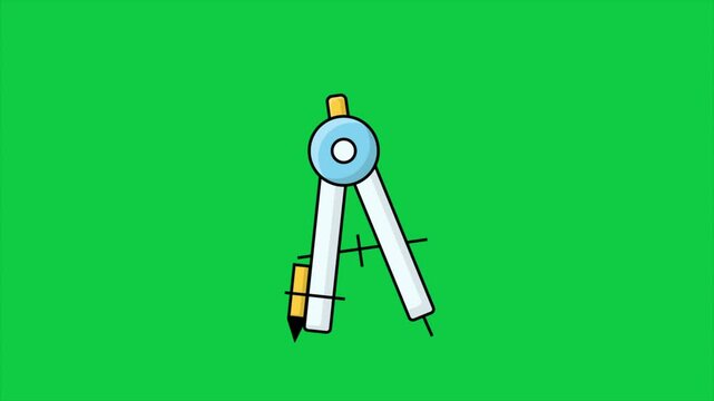 simple colorful compass icon 2d animation