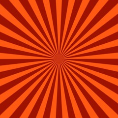 Fototapeta premium Orange Sunburst Rays Background Illustration – Retro Comic Manga Style Radial Burst Design