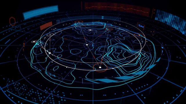 Abstract glowing neon number twelve animation on dark background, 4k video