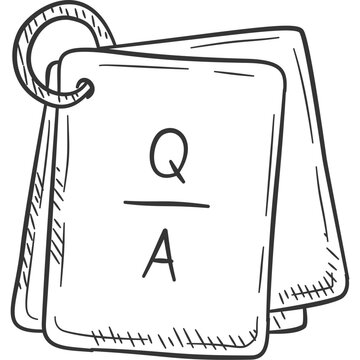 Flashcards Study Learning Tool Doodle Illustration